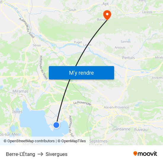 Berre-L'Étang to Sivergues map