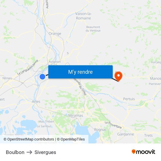 Boulbon to Sivergues map