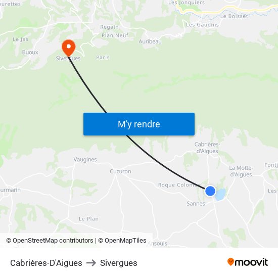 Cabrières-D'Aigues to Cabrières-D'Aigues map