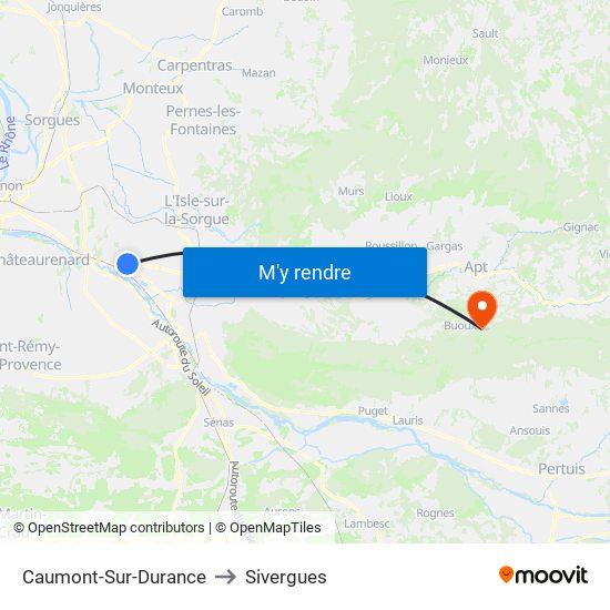 Caumont-Sur-Durance to Sivergues map