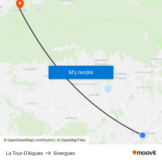 La Tour-D'Aigues to Sivergues map