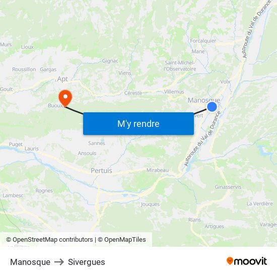 Manosque to Manosque map