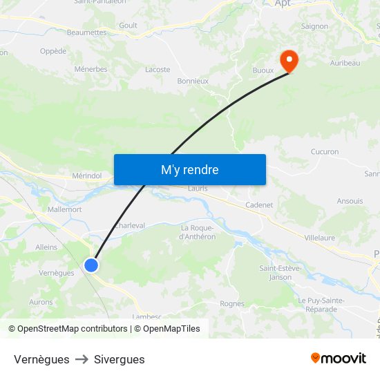 Vernègues to Vernègues map