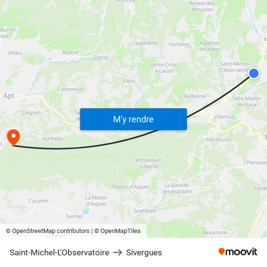 Saint-Michel-L'Observatoire to Sivergues map