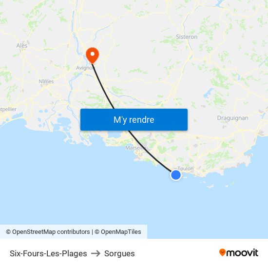 Six-Fours-Les-Plages to Sorgues map