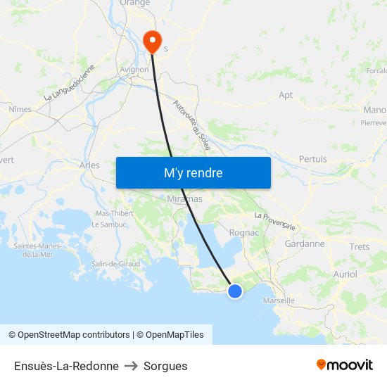 Ensuès-La-Redonne to Sorgues map