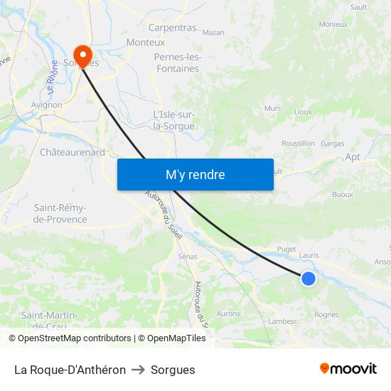 La Roque-D'Anthéron to Sorgues map