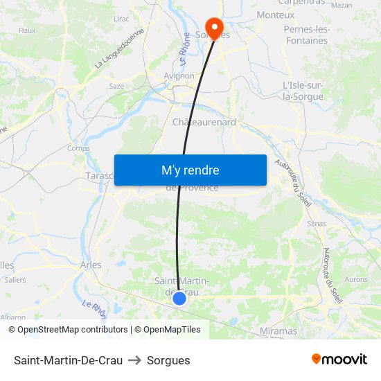 Saint-Martin-De-Crau to Sorgues map