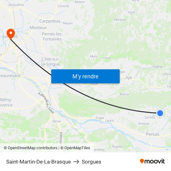 Saint-Martin-De-La-Brasque to Sorgues map