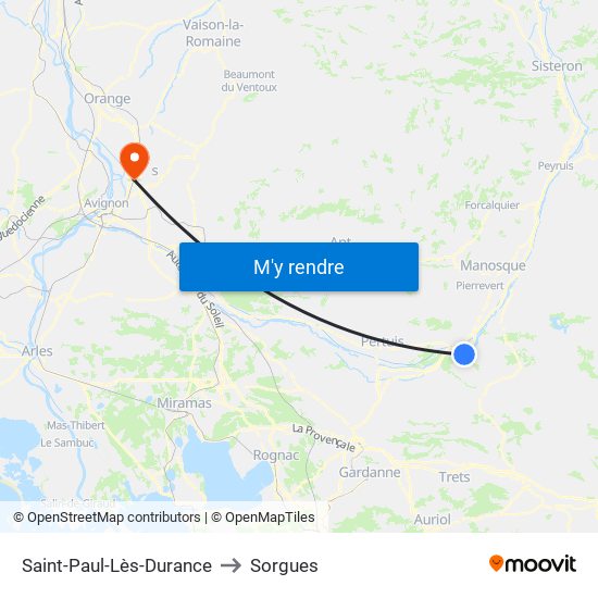 Saint-Paul-Lès-Durance to Sorgues map