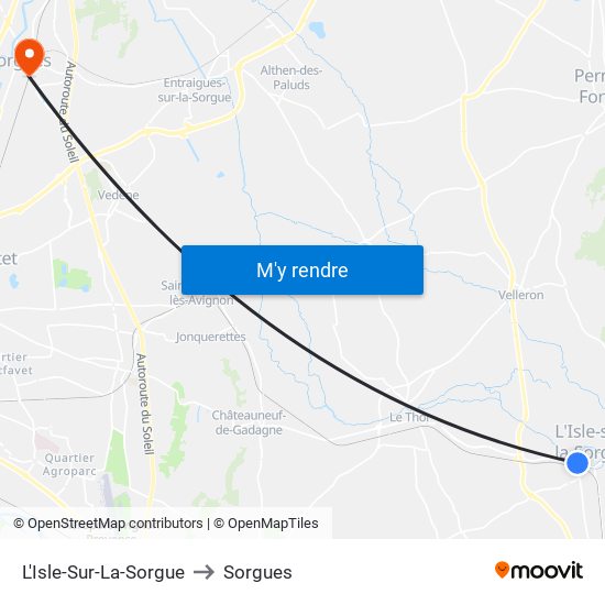 L'Isle-Sur-La-Sorgue to Sorgues map