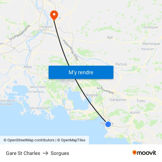 Gare St Charles to Sorgues map