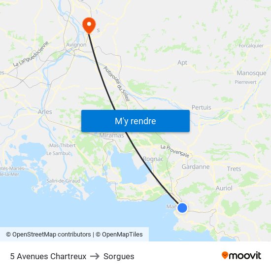 5 Avenues Chartreux to Sorgues map