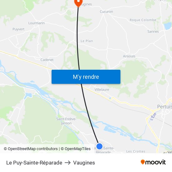 Le Puy-Sainte-Réparade to Vaugines map