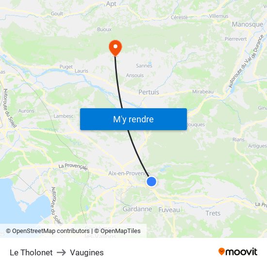 Le Tholonet to Le Tholonet map