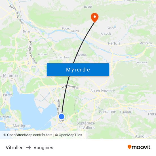 Vitrolles to Vitrolles map