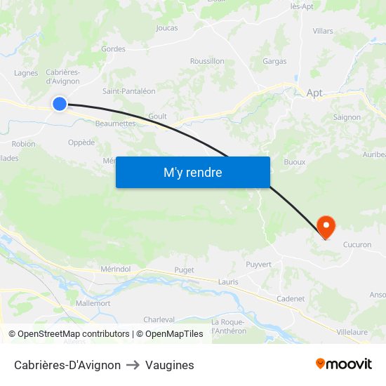 Cabrières-D'Avignon to Cabrières-D'Avignon map