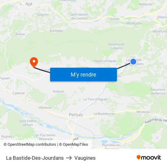 La Bastide-Des-Jourdans to La Bastide-Des-Jourdans map