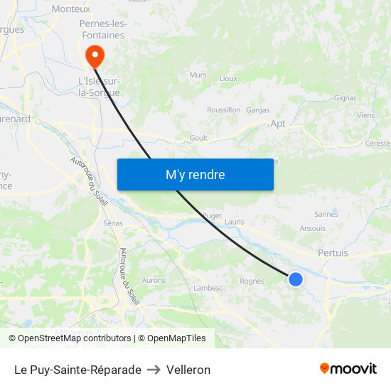 Le Puy-Sainte-Réparade to Velleron map