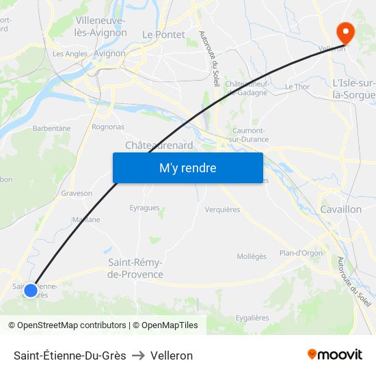 Saint-Étienne-Du-Grès to Velleron map
