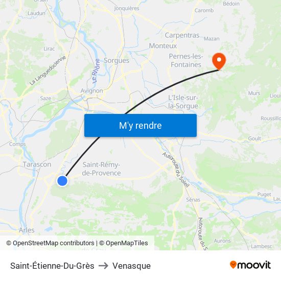 Saint-Étienne-Du-Grès to Venasque map