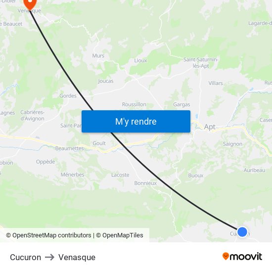 Cucuron to Venasque map