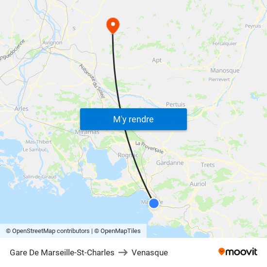 Gare De Marseille-St-Charles to Venasque map