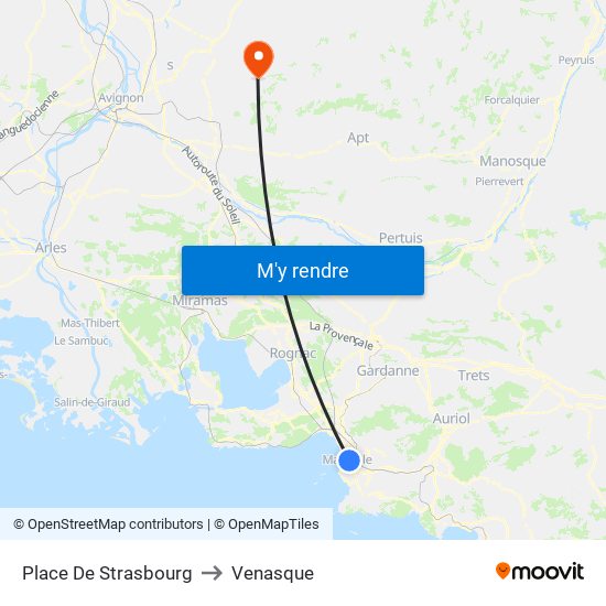 Place De Strasbourg to Venasque map