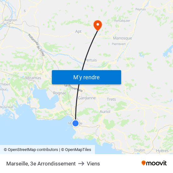 Marseille, 3e Arrondissement to Viens map