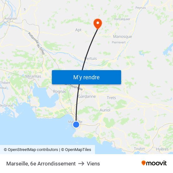 Marseille, 6e Arrondissement to Viens map