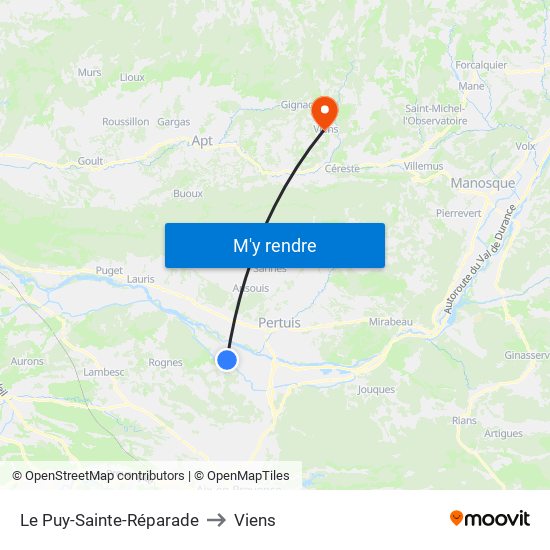 Le Puy-Sainte-Réparade to Viens map