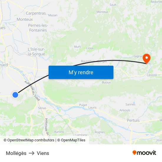 Mollégès to Mollégès map
