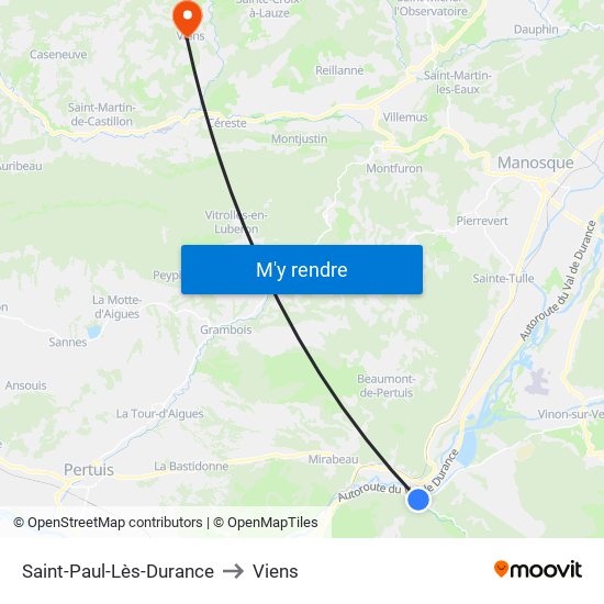 Saint-Paul-Lès-Durance to Viens map