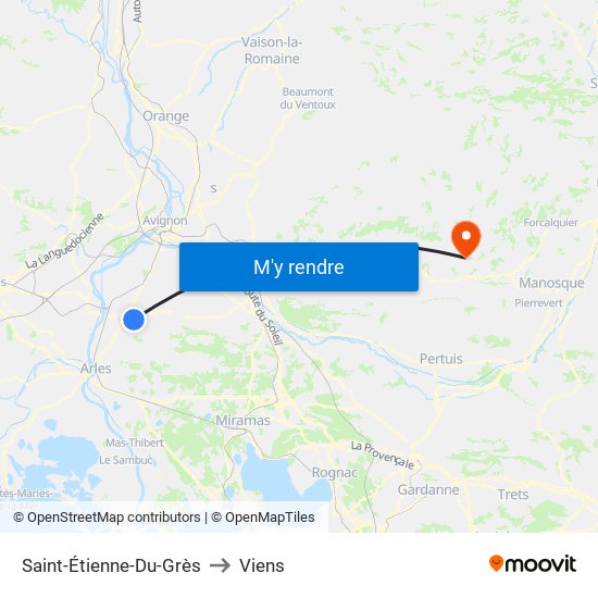 Saint-Étienne-Du-Grès to Viens map