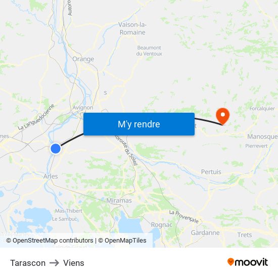 Tarascon to Tarascon map