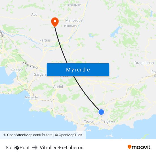 Solli�Pont to Vitrolles-En-Lubéron map