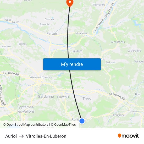 Auriol to Vitrolles-En-Lubéron map