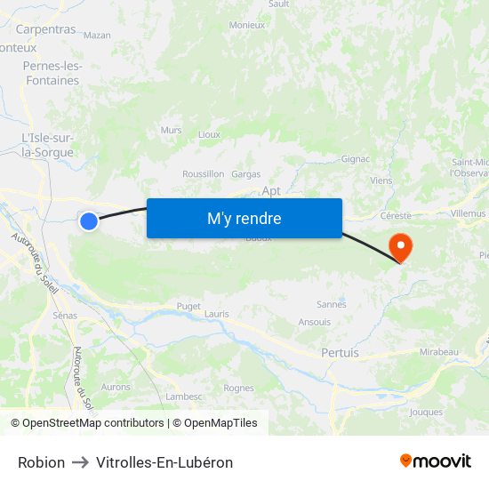 Robion to Vitrolles-En-Lubéron map