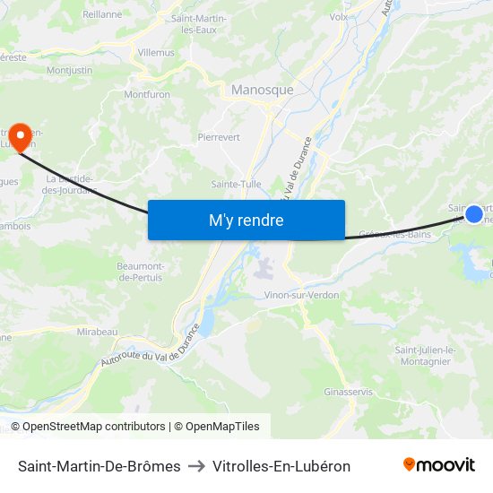 Saint-Martin-De-Brômes to Vitrolles-En-Lubéron map