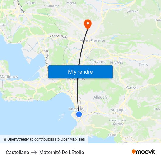 Castellane to Maternité De L'Étoile map