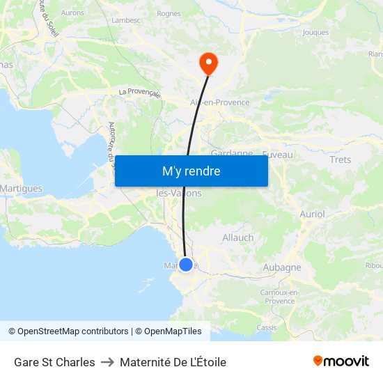 Gare St Charles to Maternité De L'Étoile map