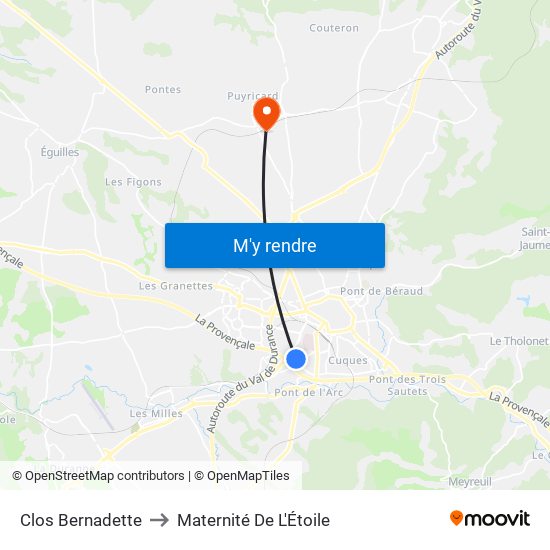 Clos Bernadette to Maternité De L'Étoile map