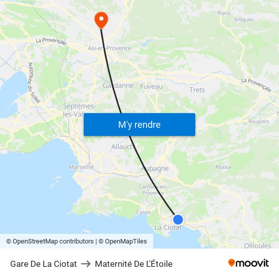 Gare De La Ciotat to Maternité De L'Étoile map