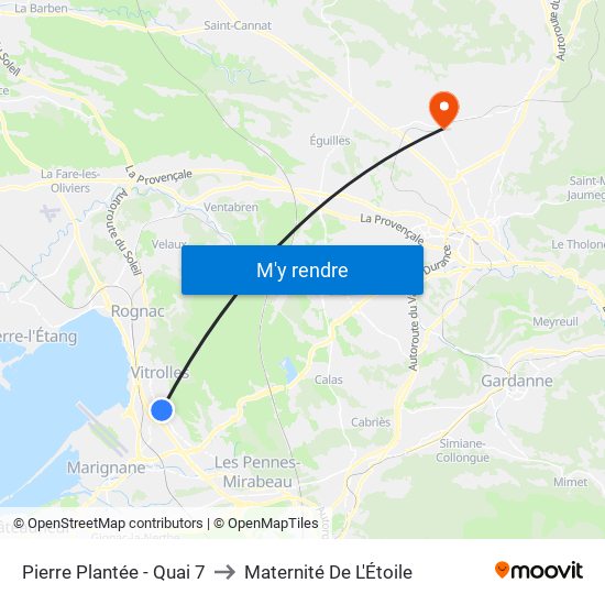 Pierre Plantée - Quai 7 to Maternité De L'Étoile map