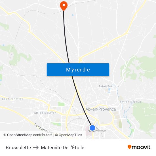 Brossolette to Maternité De L'Étoile map