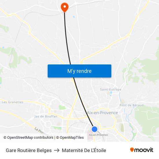 Gare Routière Belges to Maternité De L'Étoile map