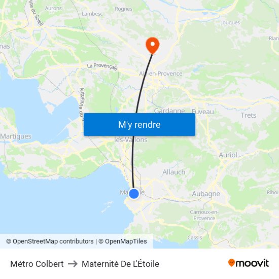 Métro Colbert to Maternité De L'Étoile map
