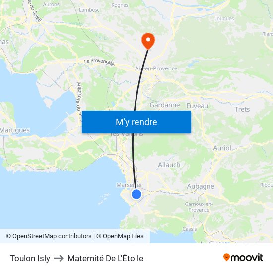 Toulon Isly to Maternité De L'Étoile map