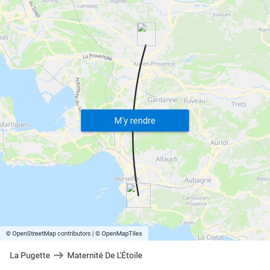 La Pugette to Maternité De L'Étoile map