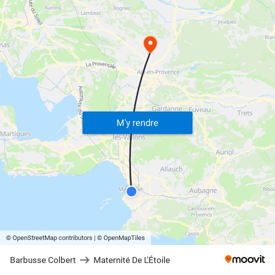 Barbusse Colbert to Maternité De L'Étoile map